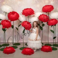 Аренда ростовых цветов из бумаги "Пионы красные"